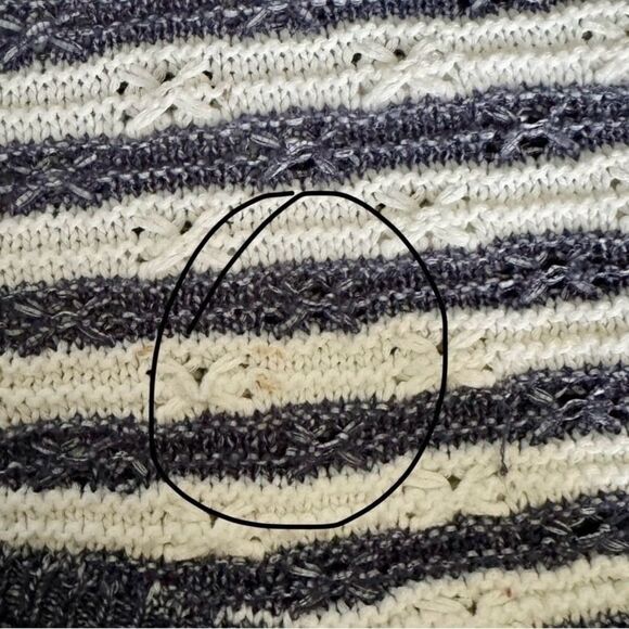 Chaps Navy Blue & White Striped Knit Sweater Size S/P - Picture 9 of 9